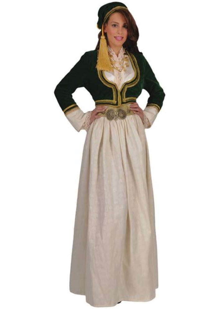 Greek Costume Amalia White Brocade — Blessed Celebration