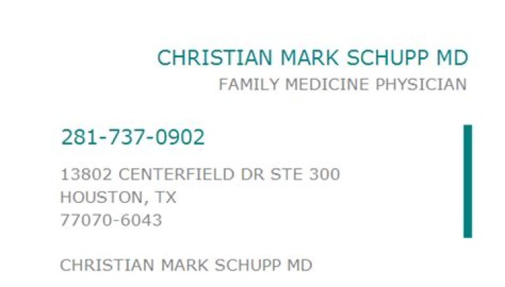 Dr. Christian Schupp, MD – Houston, TX