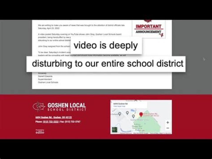 Goshen School Board President video: What happened?