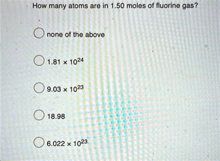 How many atoms are in 1.50 moles of fluorine gas