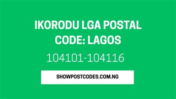 Ikorodu postal or zip codes (Lagos State)