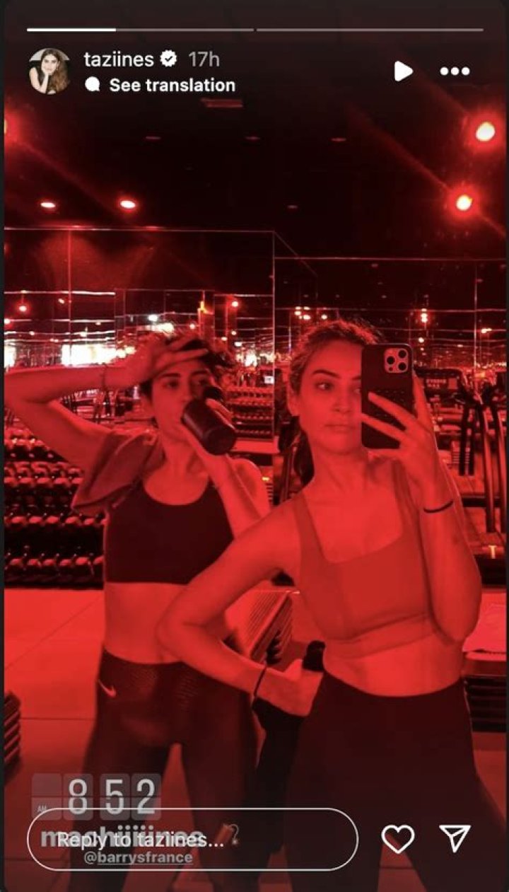 Ines Tazi in Two-Piece Workout Gear Shares Gym Selfie — Celebwell