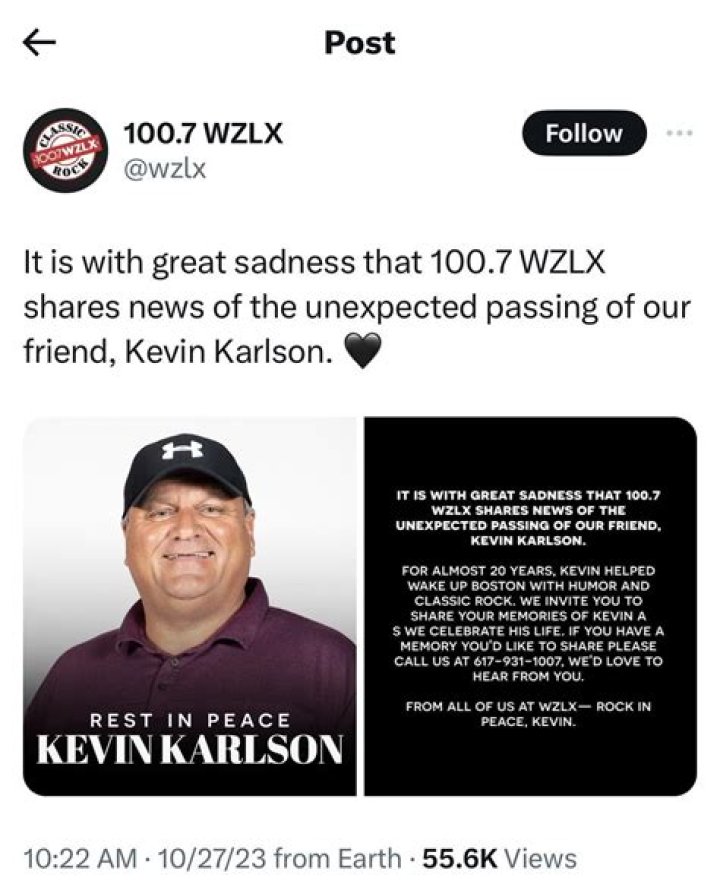 Kevin Karlson WZLX Cause of Death, 100.7 WZLX Morning Radio Host