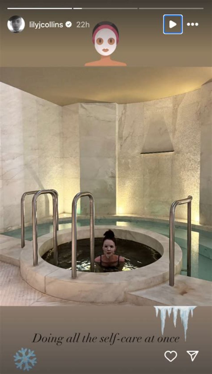 Lily Collins Shows Off Fit Figure as "Spa Sisters" with Ashley Park