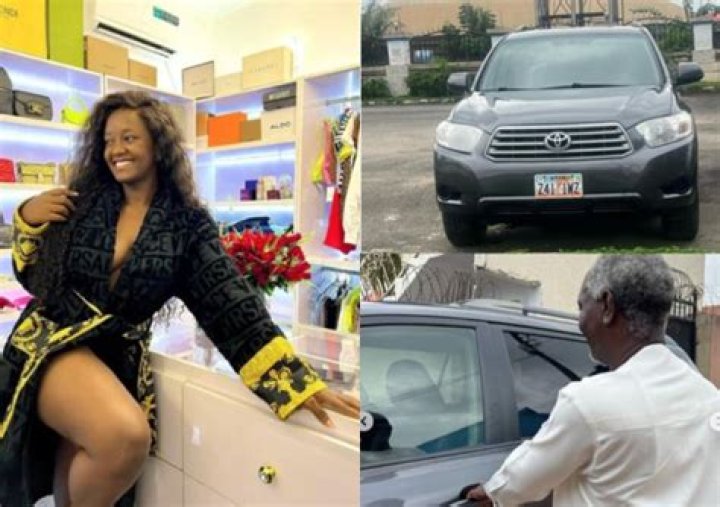 
Nollywood Actress Luchy Donalds Surprised Her Father with A New Car on His Birthday 
