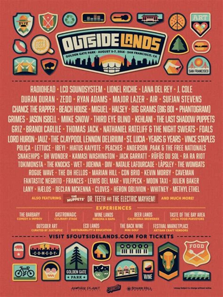Outside Lands Announces Lineup For 2016 Edition