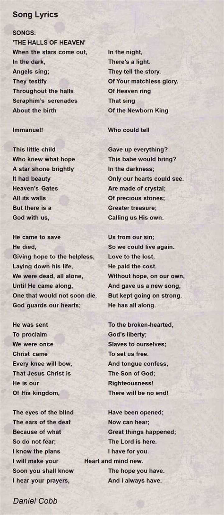 Prince’s
Head Lyrics