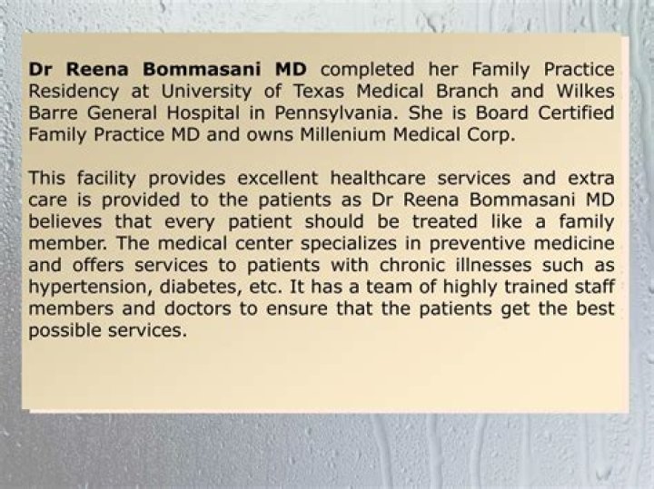 Dr. Reena Bommasani, MD – Manassas, VA