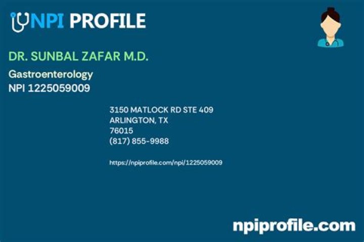 Dr. Sunbal Zafar, MD – Arlington, TX