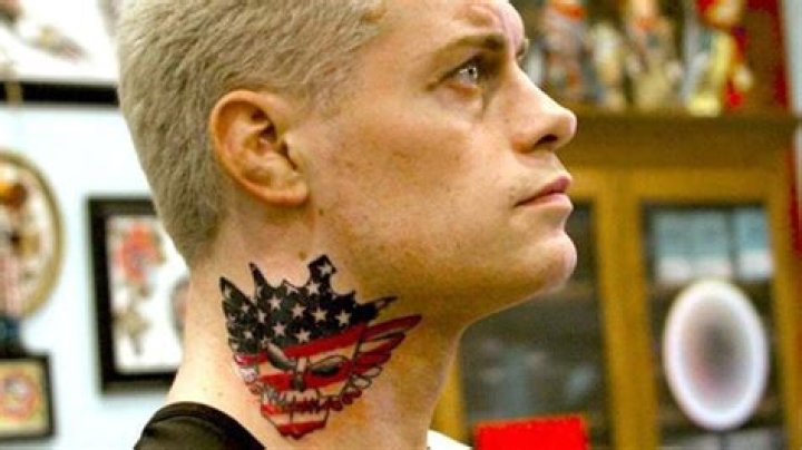 What is the tattoo on Cody Rhodes neck?